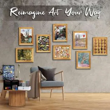 ColorIt Modern Art Adult Coloring Book for Stress Relief, 50 Drawings Inspired by Famous Paintings, ...