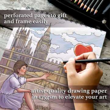 ColorIt Modern Art Adult Coloring Book for Stress Relief, 50 Drawings Inspired by Famous Paintings, Smooth and Thick Paper, Spiral Binding, USA Printed, Lay Flat Hardback Book Cover, Ink Blotter Paper