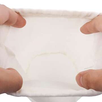 Ayliss Women Mini Clutch Tote Handbag Top-handle Bucket Drawstring Handbag Summer Beach Woven Handmade Fishing Net Bag Pouch Purse (White, Mini)