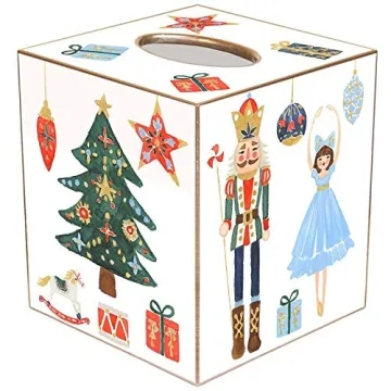 Marye-Kelley Nutcracker Tissue Box Cover for Holiday Decor