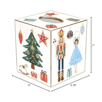 Marye-Kelley Nutcracker Tissue Box Cover for Holiday Decor