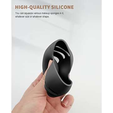 CORNERIA Integrated Makeup Sponge Travel Case, Silcone Washable Reusable Makeup Sponge Holder, Blender Holder Beauty Makeup Sponge Protective Carrying Case