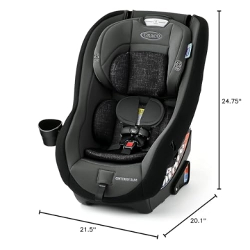 Graco Contender Slim Convertible Car Seat Lightweight Space-Saving
