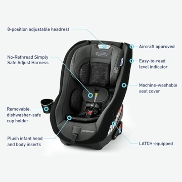 Graco Contender Slim Convertible Car Seat Lightweight Space-Saving