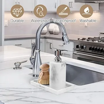 Elegant Luxspire Marble Bathroom Tray for Stylish Organization