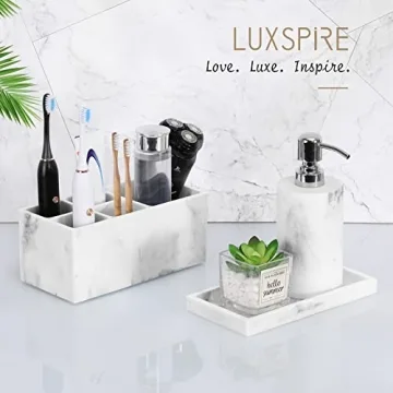 Elegant Luxspire Marble Bathroom Tray for Stylish Organization
