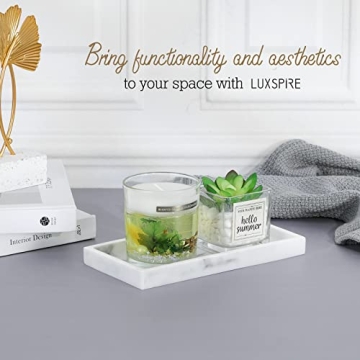 Elegant Luxspire Marble Bathroom Tray for Stylish Organization