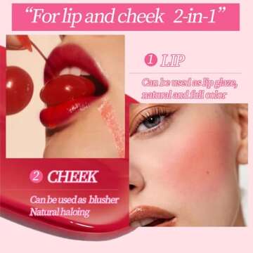 Tiejdhr 6 Colors Mini Lip Oil, Big Brush Head Hydrating Lip Glow Oil, Nourishing Fresh Clear Shiny T...