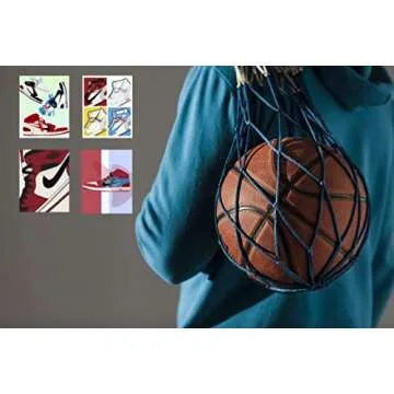 PoyBux Design - AJ Wall Glossy Paper Art Poster Prints, Set of 4 (8''x10'') UNFRAMED, AJ Room Decor, Gym Shoes Art Sports Themed Wall Art For Boys Room Wall Decor,Gift for Boys,