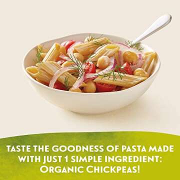 Tolerant Organic Gluten Free Chickpea Penne Pasta, Plant Based Protein, Vegan Pasta, Single Ingredie...
