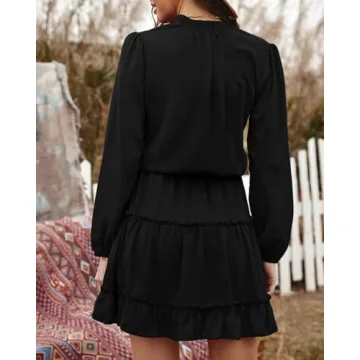 BTFBM Casual Tie V Neck Dress for Every Occasion