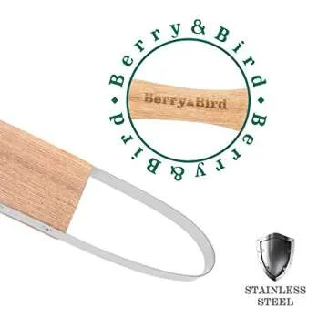 Berry&Bird Loop Weeder, 12.6-Inch Gardening Weed Cutter/Remover, Garden Weeding Scraper Tool with Wood Handle for Gardening, Lawn, Yard Work