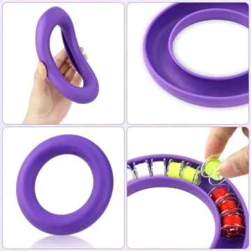 1 Pcs Rubber Bobbin Holder, Round Sewing Bobbin Holder Supplies Organizer for Sewing Thread Machine Bobbins Case fit Metal, Plastic Sewing Machine Bobbins or Quilting Bobbins (Purple)