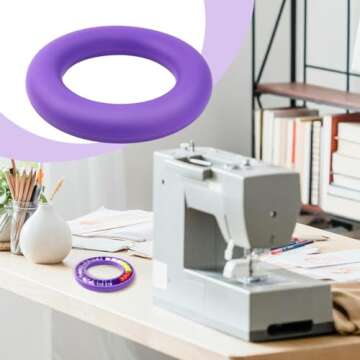 1 Pcs Rubber Bobbin Holder, Round Sewing Bobbin Holder Supplies Organizer for Sewing Thread Machine Bobbins Case fit Metal, Plastic Sewing Machine Bobbins or Quilting Bobbins (Purple)