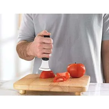 DMI Steak Knife, Rocker Knife, Curved Knife, Verti Grip Kitchen and Dinner Steak Knife for Ease of Chopping or Limited Hand Strength, Dishwasher Safe, Stainless Steel Blade