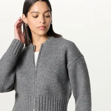 Soft & Stylish Brynne Bomber Sweater Cardigan by The Drop