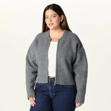Soft & Stylish Brynne Bomber Sweater Cardigan by The Drop