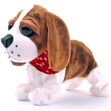 Liberty Imports Cute Interactive Puppy Dog Plush - Animated Walking Barking Sitting Electronic Toy P...