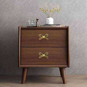 Perilla Home Set of 8 Brass Metal Knobs for Cabinet & Drawers Decorative Bow Knobs for Home Kitchen Cabinet Hardware Cupboard Glass Door Dresser Wardrobe and Drawer Pulls