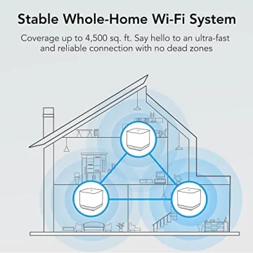 TCL Mesh Wi-Fi System, Gigabit Wifi Mesh Network up to 100 Devices, Replaces WiFi Router and Extender, Whole-Home 4,500 Sq. ft. Coverage, High-Performance Wireless WiFi Booster (3 Pack) (Renewed)