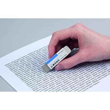 Tombow 57302 MONO Sand and Rubber Eraser, 1-Pack. Easily Erase Pencil and Ink Markings Without Damaging Paper
