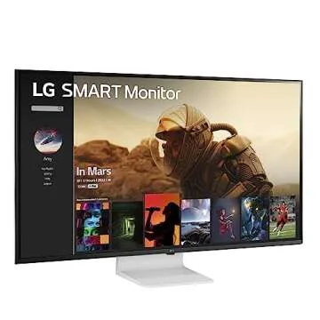 LG Smart Monitor (43SQ700S) -43-Inch 4K UHD(3840x2160) IPS Display, webOS Smart Monitor, ThinQ Home, Magic Remote, USB Type-C, 2X Stereo Speakers, AirPlay 2, Screen Share, Bluetooth,White