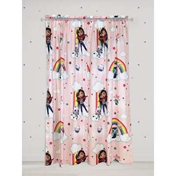 Franco DreamWorks Gabby's Dollhouse Kids Room Window Curtains Drapes Set, 82 in x 84 in, (Official Gabby's Dollhouse Product)