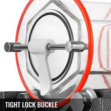 BestEquip Jewelry Polisher Tumbler 3kg 6.6Lbs Capacity Jewelry Polishing Finishing Machine 45W Mini Polisher Tumbler with Glass Barrel Lock Buckle Rotary Tumbler Surface Polisher for Jewelry Polishing