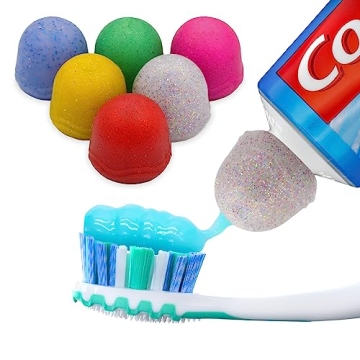 Toothpaste Caps SqueezMe by Chrome Cherry, Self-Closing Silicone Caps, Mess-Free Toothpaste Dispense...