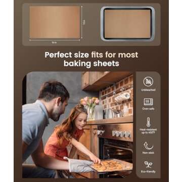 300PCS Parchment Paper Baking Sheets for Oven - 12 x 16 Inches Non-Stick Precut Baking Parchment Paper Sheets for Baking, Cooking, Grilling, Air Fryer & Steaming - Unbleached, Fit for Half Sheet Pans