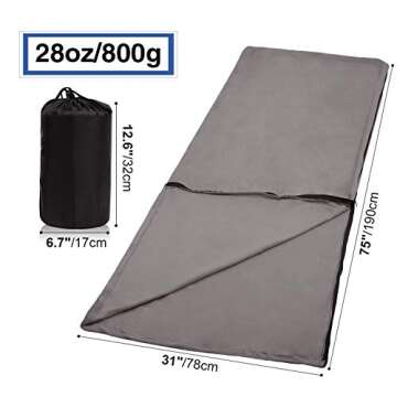 REDCAMP Fleece Sleeping Bag Liner for Camping and Home