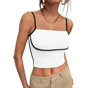Trendy Queen Women's Camisole Tube Tops with Adjustable Spaghetti Strap for Summer 2025