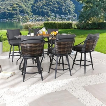 Elegant 9-Piece Outdoor Bar Height Dining Set for All