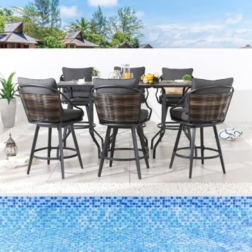 Elegant 9-Piece Outdoor Bar Height Dining Set for All