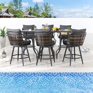 Elegant 9-Piece Outdoor Bar Height Dining Set for All