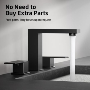 KES Black Stainless Steel Widespread Bathroom Faucet