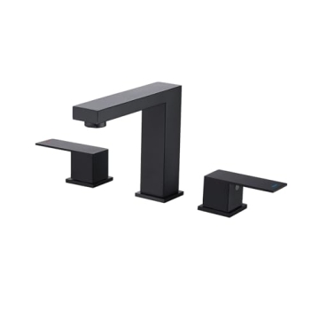 KES Black Stainless Steel Widespread Bathroom Faucet