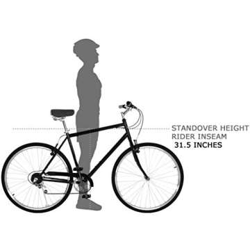 Vilano Hybrid Bike 700c Retro City Commuter Adult Bicycle Black Straight Top Tube