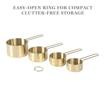 Martha Stewart Richburn 4 Pack Gold Stainless Steel Measuring Cup Set