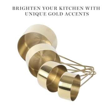 Martha Stewart Richburn 4 Pack Gold Stainless Steel Measuring Cup Set
