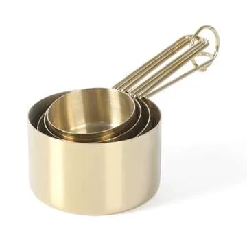Martha Stewart Richburn 4 Pack Gold Stainless Steel Measuring Cup Set