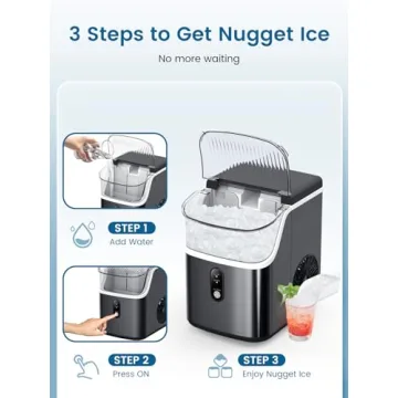 COWSAR Nugget Ice Maker - 34LBS/day, Self-Cleaning