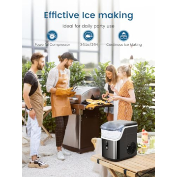 COWSAR Nugget Ice Maker - 34LBS/day, Self-Cleaning