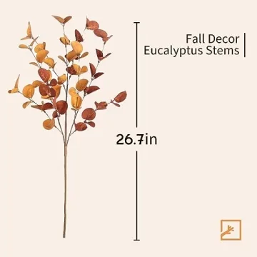 Elegant ZIFTY 6 Pcs Fall Eucalyptus Stems for Home Decor