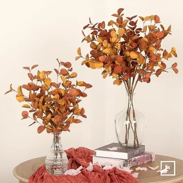Elegant ZIFTY 6 Pcs Fall Eucalyptus Stems for Home Decor