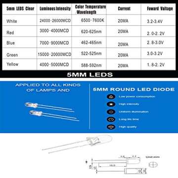 CO RODE 3mm and 5mm LED Diodes Kit for Arduino