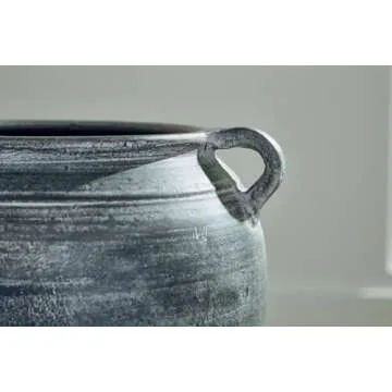 Signature Design Ashley Meadie Terra Cotta Vase in Blue