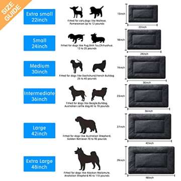 Dog Beds Crate Pad for Dogs Fit Metal Dog Crates,Ultra Soft Dog Crate Bed Washable & Anti-Slip Kenne...