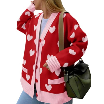 Saodimallsu Women's Heart Cardigan for Stylish Coziness