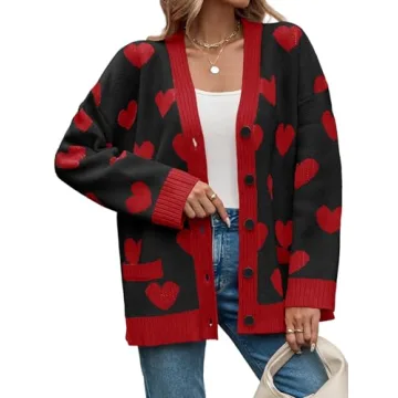 Saodimallsu Women's Heart Cardigan for Stylish Coziness